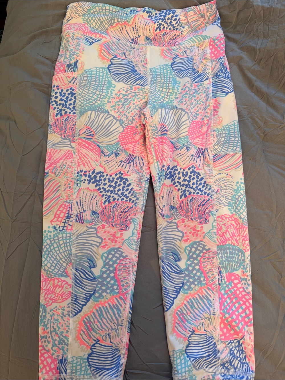 Lilly Pulitzer Girls' Pastel Seashell Print Leggings - Pink, Blue, Mint